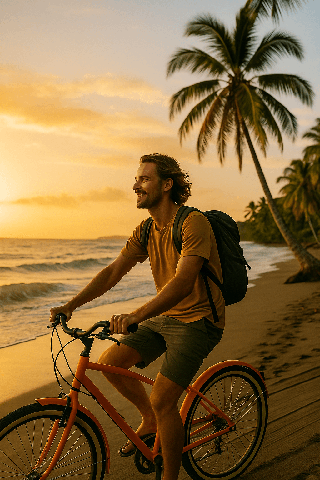 Biking at Playa Cocles